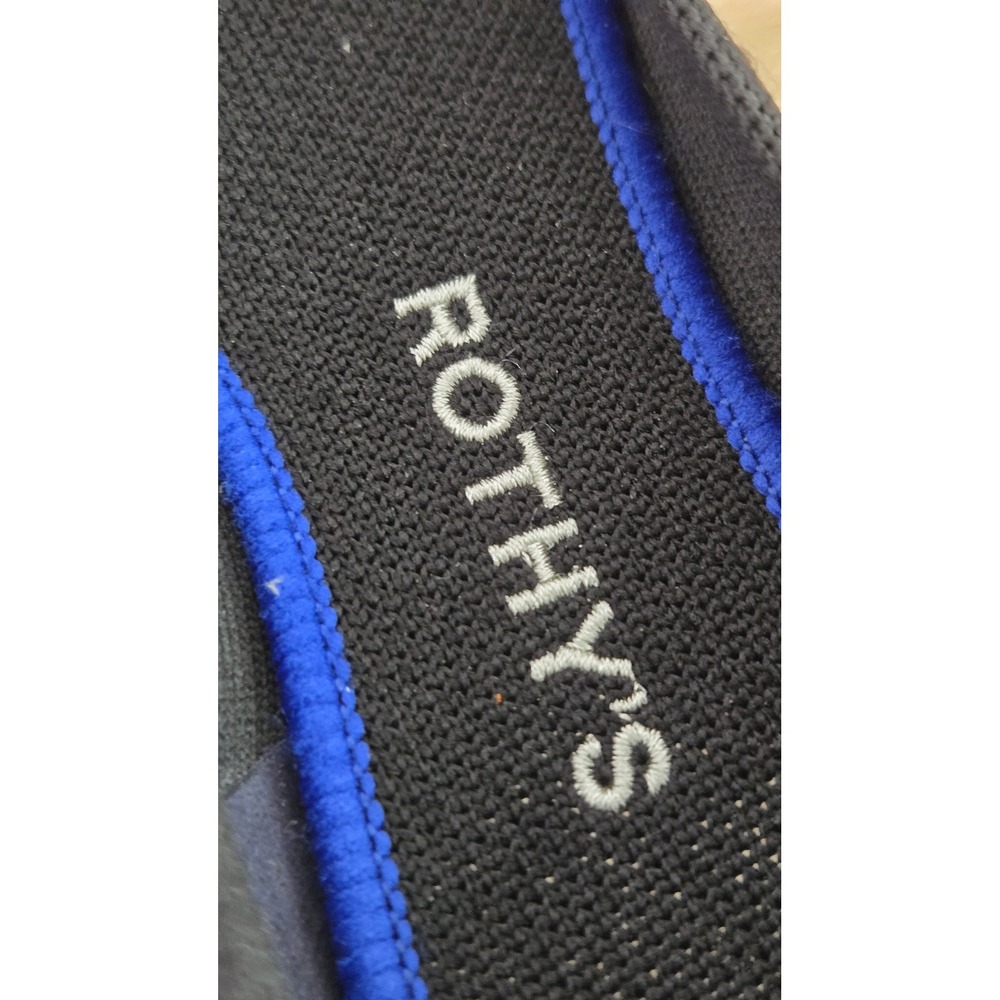 Rothys The Point Black Knit Pointed Toe Flats Blue Halo Trim Womens Size 7 - Picture 6 of 9